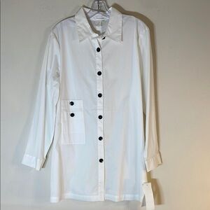NWT. Jones New York Large Long Sleeve Button-Up Tunic Shirt.